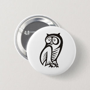 Owl-Symbol Schwarz Button
