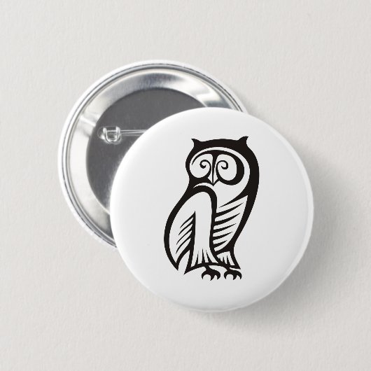 Owl-Symbol Schwarz Button (Vorne & Hinten)