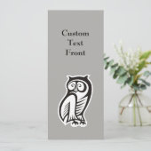 Owl-Symbol Schwarz Einladung (Stehend Vorderseite)
