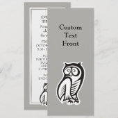 Owl-Symbol Schwarz Einladung (Vorne/Hinten)