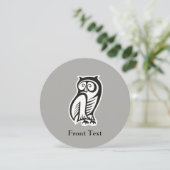 Owl-Symbol Schwarz Einladung (Stehend Vorderseite)