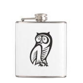 Owl-Symbol Schwarz Flachmann (Vorderseite)