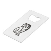 Owl-Symbol Schwarz Geldkarten Flaschenöffner (Vorderseite Schrägansicht)