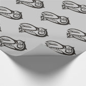 Owl-Symbol Schwarz Geschenkpapier (Ecke)
