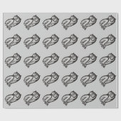 Owl-Symbol Schwarz Geschenkpapier (Flach)