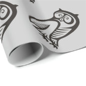 Owl-Symbol Schwarz Geschenkpapier (Rolleneckpunkt)