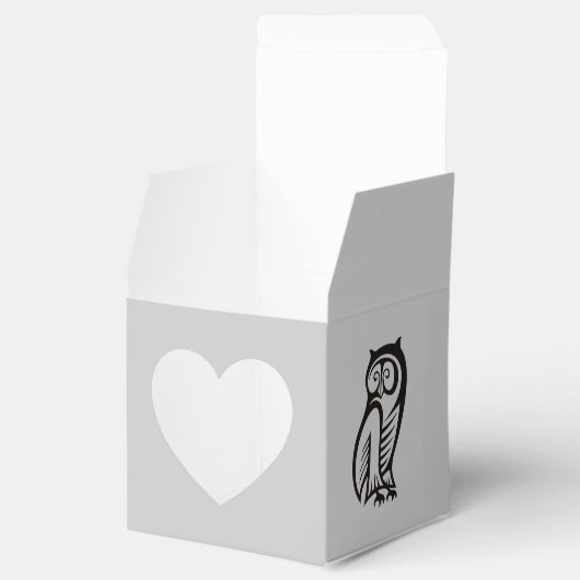 Owl-Symbol Schwarz Geschenkschachtel (Geöffnet)