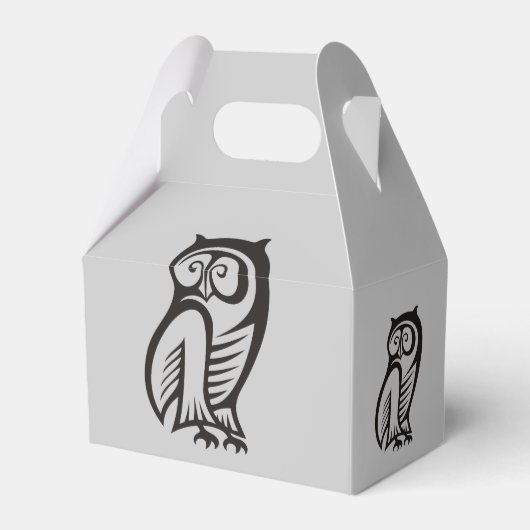 Owl-Symbol Schwarz Geschenkschachtel (Vorderseite)