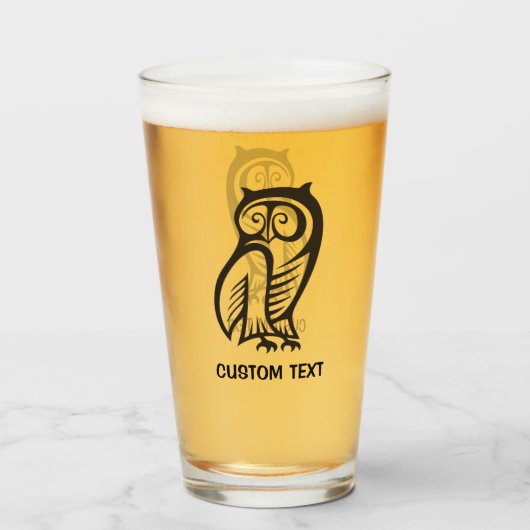 Owl-Symbol Schwarz Glas (Vorne (Gefüllt))