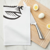 Owl-Symbol Schwarz Handtuch (Viertel Falte)