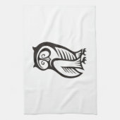 Owl-Symbol Schwarz Handtuch (Vertikal)