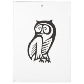 Owl-Symbol Schwarz Klemmbrett (Rückseite)