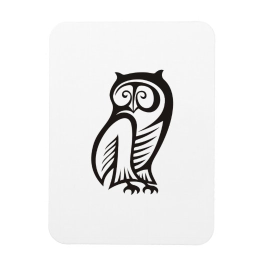 Owl-Symbol Schwarz Magnet (Vertikal)