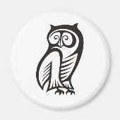 Owl-Symbol Schwarz Magnet (Vorne)