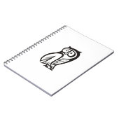 Owl-Symbol Schwarz Notizblock (Linke Seite)