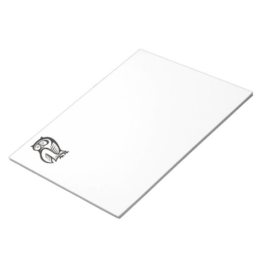 Owl-Symbol Schwarz Notizblock (angewinkelt)