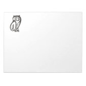 Owl-Symbol Schwarz Notizblock (Vorderseite)