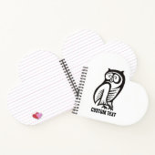 Owl-Symbol Schwarz Notizblock (Innenseite)