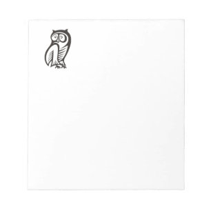 Owl-Symbol Schwarz Notizblock