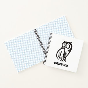 Owl-Symbol Schwarz Notizbuch