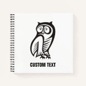 Owl-Symbol Schwarz Notizbuch (Vorderseite)