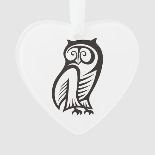 Owl-Symbol Schwarz Ornament (Vorderseite)