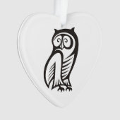 Owl-Symbol Schwarz Ornament (Vorderseite)