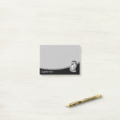 Owl-Symbol Schwarz Post-it Klebezettel (Auf Schreibtisch)