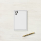 Owl-Symbol Schwarz Post-it Klebezettel (Auf Schreibtisch)