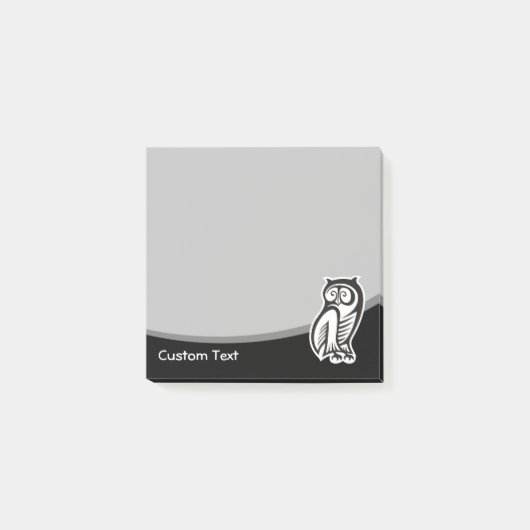 Owl-Symbol Schwarz Post-it Klebezettel (Vorderseite)