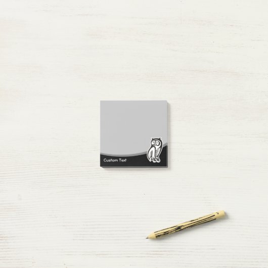 Owl-Symbol Schwarz Post-it Klebezettel (Auf Schreibtisch)