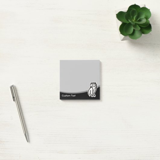 Owl-Symbol Schwarz Post-it Klebezettel (Büro)