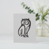 Owl-Symbol Schwarz Postkarte (Stehend Vorderseite)
