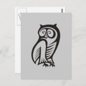 Owl-Symbol Schwarz Postkarte (Vorne/Hinten)