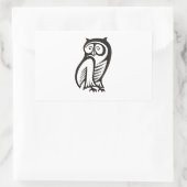 Owl-Symbol Schwarz Rechteckiger Aufkleber (Tasche)