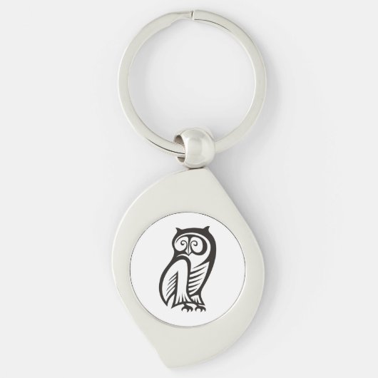 Owl-Symbol Schwarz Schlüsselanhänger (Vorderseite)