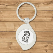 Owl-Symbol Schwarz Schlüsselanhänger