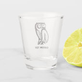 Owl-Symbol Schwarz Schnapsglas (Rückseite)