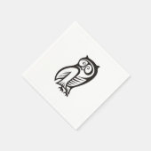 Owl-Symbol Schwarz Serviette (Ecke)