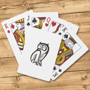 Owl-Symbol Schwarz Spielkarten
