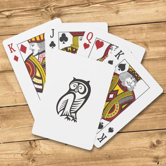 Owl-Symbol Schwarz Spielkarten
