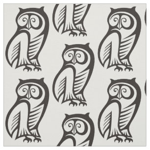 Owl-Symbol Schwarz Stoff