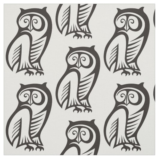 Owl-Symbol Schwarz Stoff (Muster)
