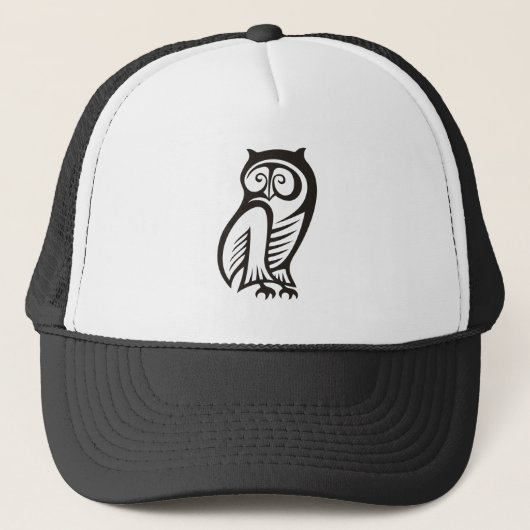 Owl-Symbol Schwarz Truckerkappe (Vorderseite)