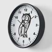 Owl-Symbol Schwarz Wanduhr (Winkel)