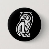 Owl Symbol Weiß Button (Vorderseite)