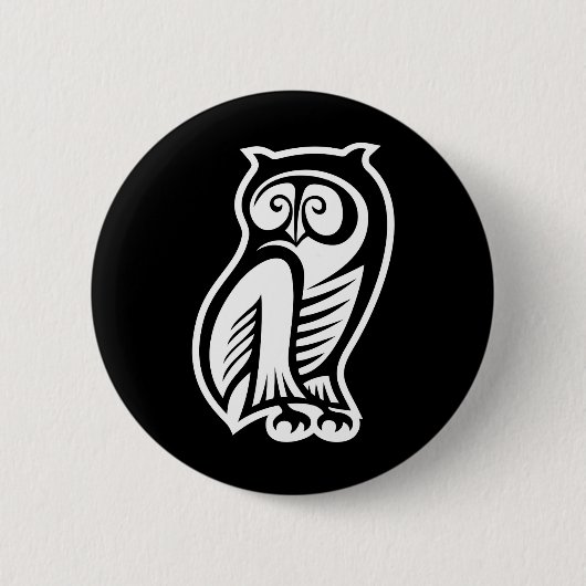 Owl Symbol Weiß Button (Vorderseite)