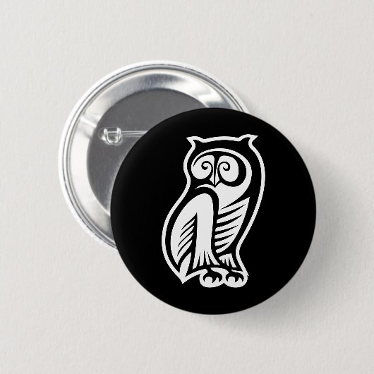 Owl Symbol Weiß Button (Vorne & Hinten)