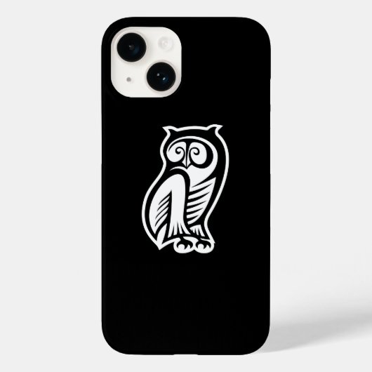 Owl Symbol Weiß Case-Mate iPhone Hülle (Rückseite)