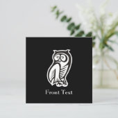 Owl Symbol Weiß Einladung (Stehend Vorderseite)